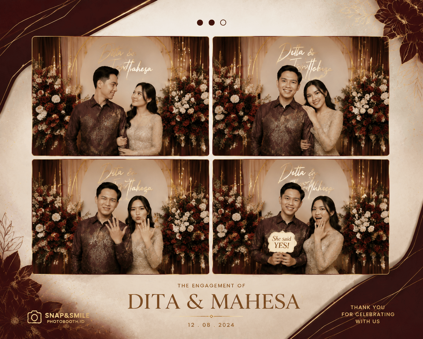 Photo strip hasil photobooth di acara engagement